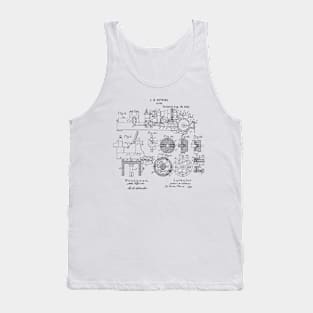 Lathe woodworking Vintage Patent Hand Drawing Tank Top